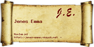 Jenes Emma névjegykártya